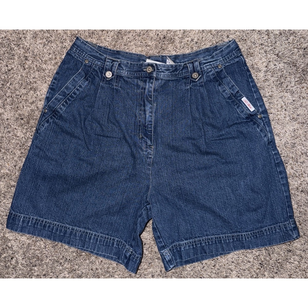 Vintage 90’s Bill Blass Pleated Mom Bermuda Denim Shorts Size 16 High Waist